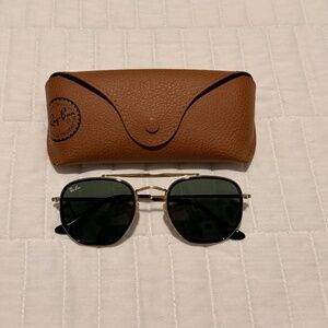 RayBan RB3724D Polished Arista Gold Frame Dark Green Lenses